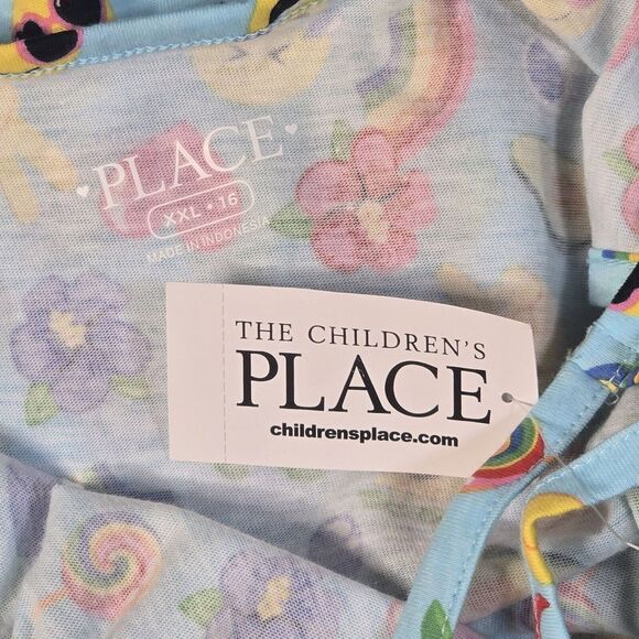 The Childrens Place Romper Kids XXL 16 Blue Emoji Rainbow Cactus Kidcore Summer - Picture 6 of 8